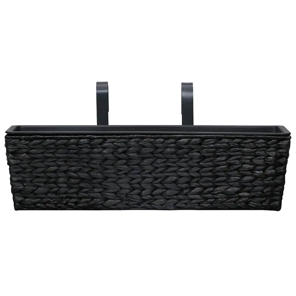 Water Hyacinth Planters Set of 2 Black Indoor Garden Pots Removable Pots