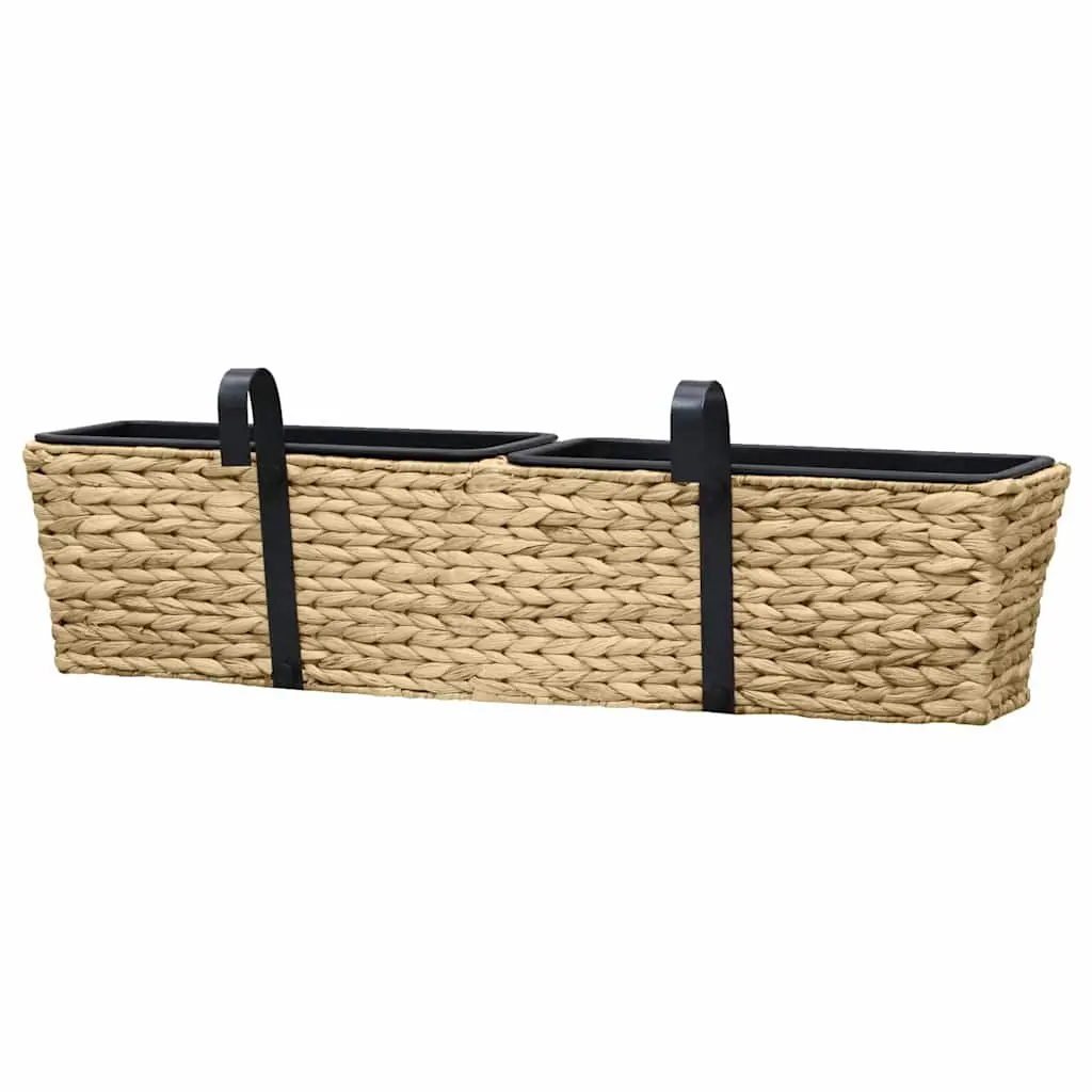 Water Hyacinth Planters Decorative Brown Indoor Set of 2 Removable Pots