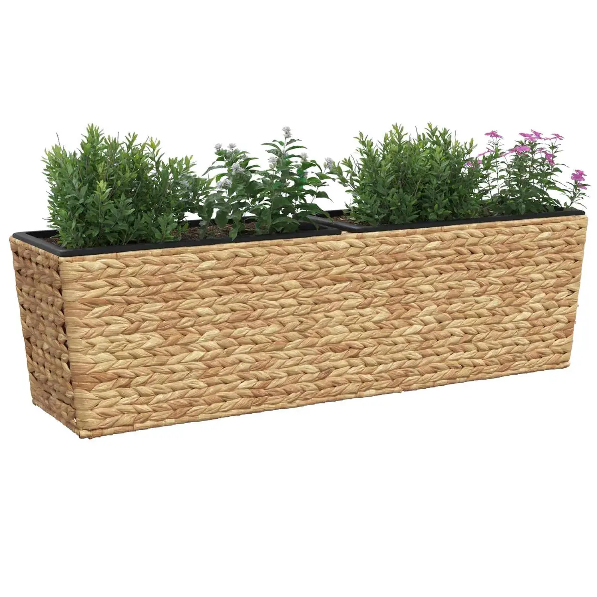 Water Hyacinth Planters Decorative Brown Indoor Set of 2 Removable Pots