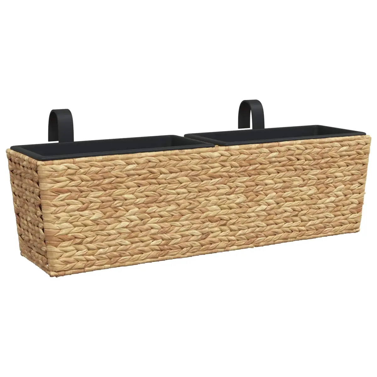 Water Hyacinth Planters Decorative Brown Indoor Set of 2 Removable Pots