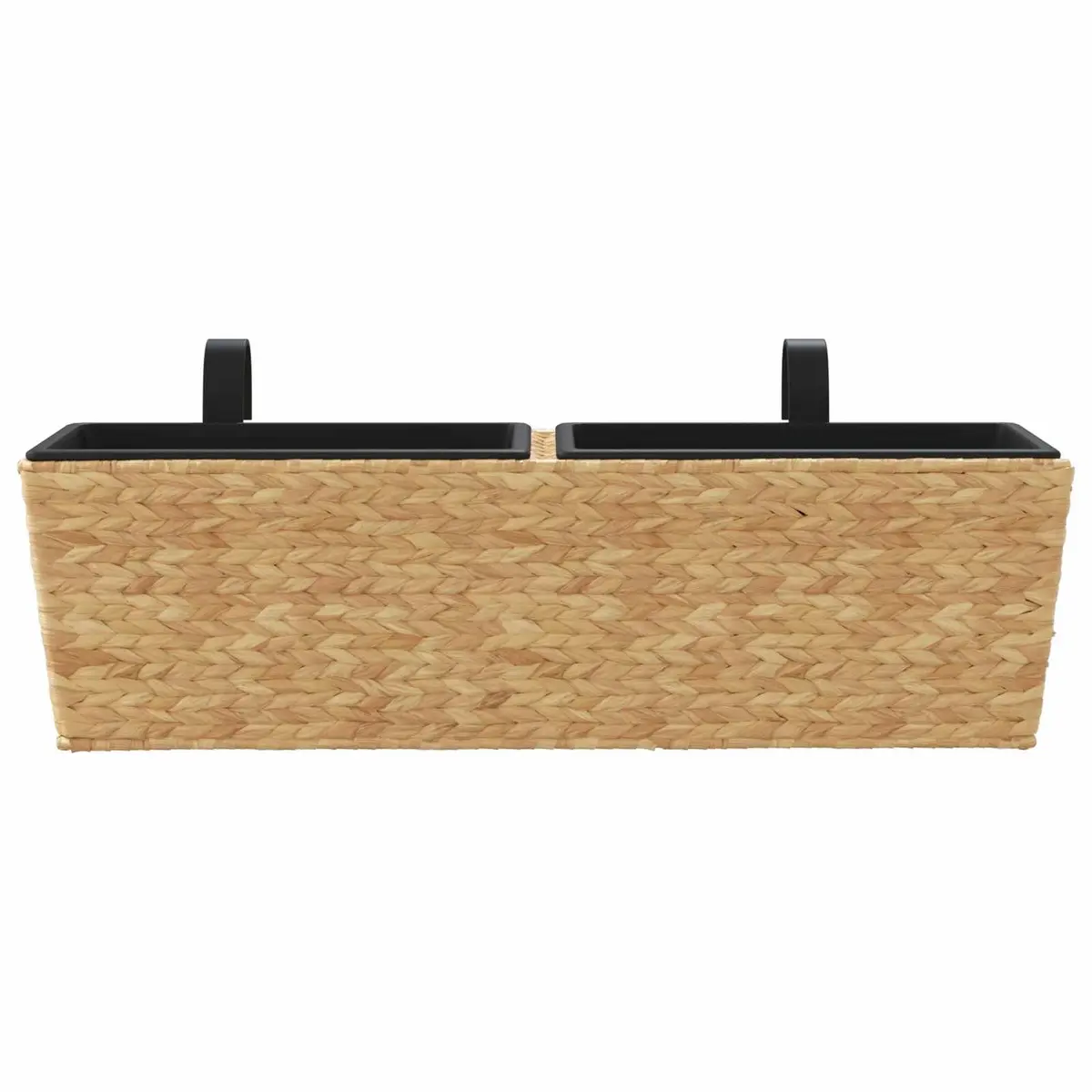 Water Hyacinth Planters Decorative Brown Indoor Set of 2 Removable Pots