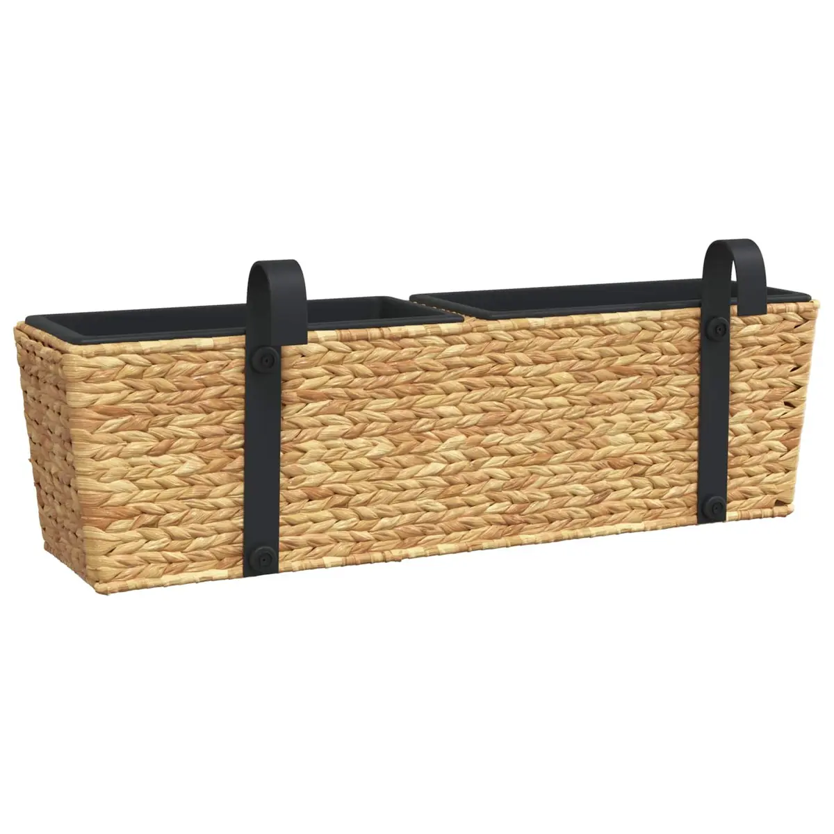 Water Hyacinth Planters Decorative Brown Indoor Set of 2 Removable Pots