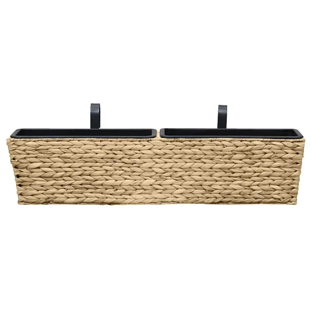 Water Hyacinth Planters Decorative Brown Indoor Set of 2 Removable Pots