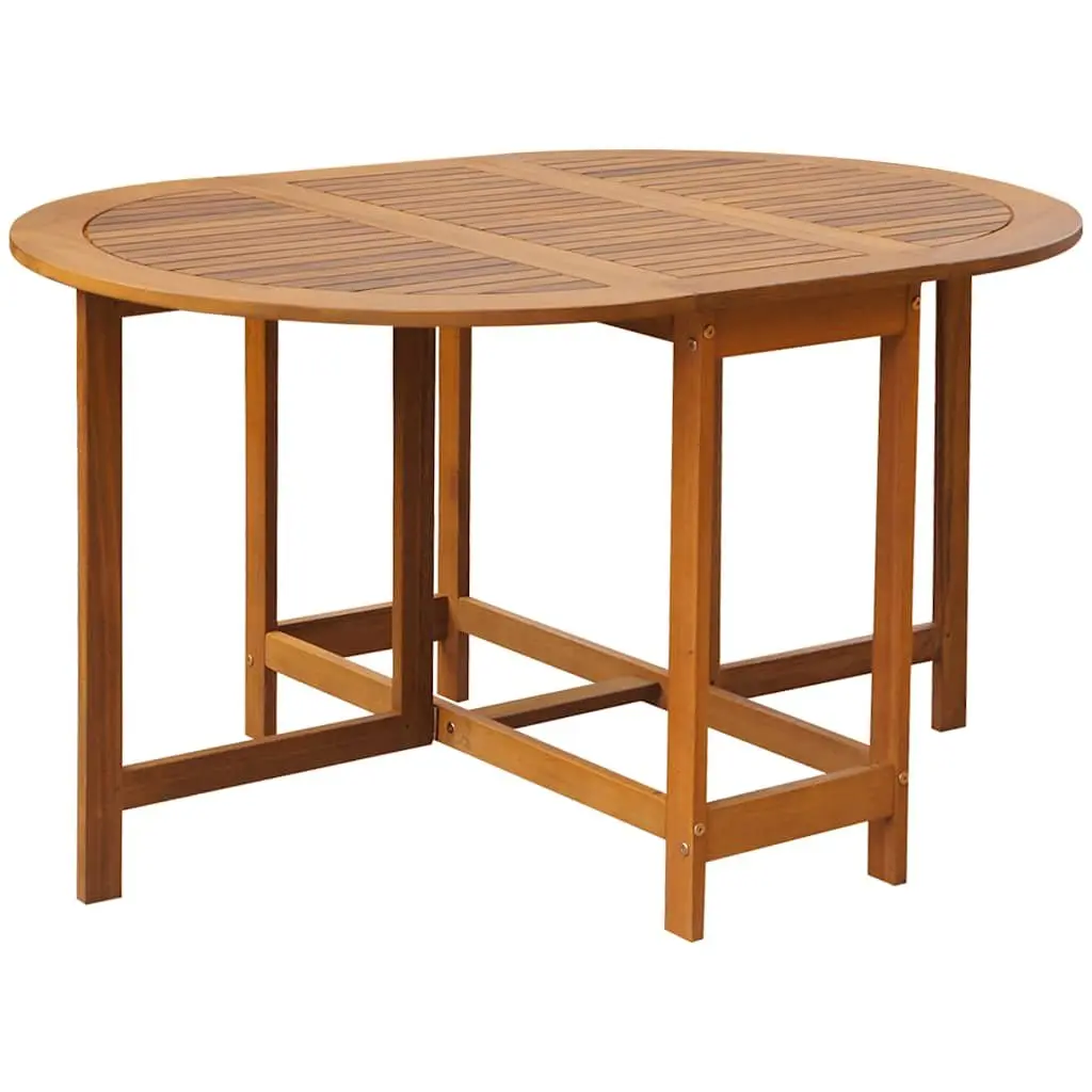 Outdoor Dining Set Folding Table 5 Piece Acacia Wood Brown
