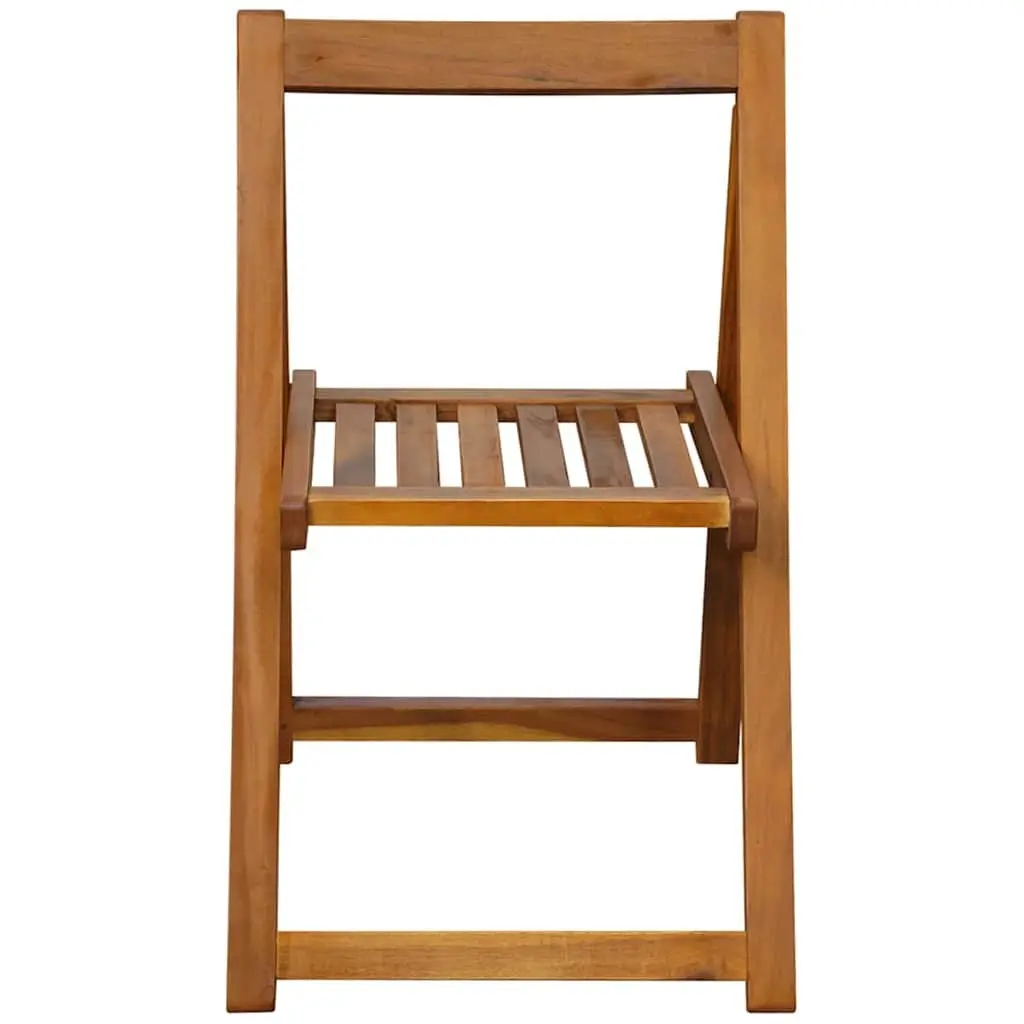 Outdoor Dining Set Folding Table 5 Piece Acacia Wood Brown