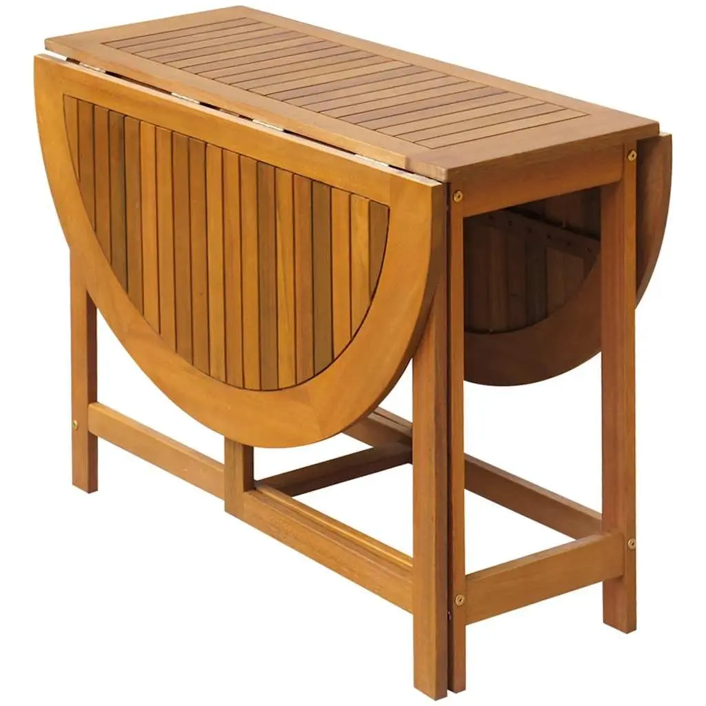 Outdoor Dining Set Folding Table 5 Piece Acacia Wood Brown