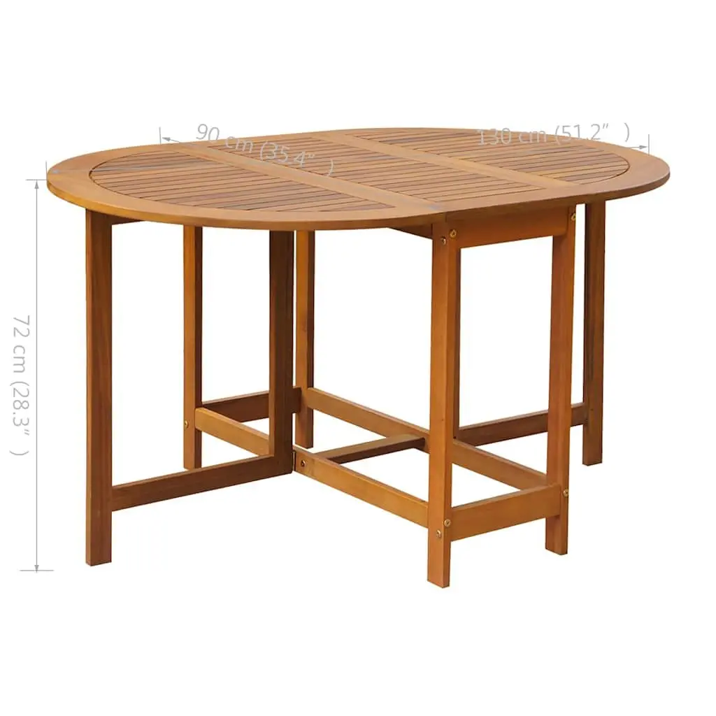Outdoor Dining Set Folding Table 5 Piece Acacia Wood Brown