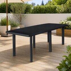 Outdoor Garden Dining Table Anthracite Plastic Weather Resistant Patio Furniture