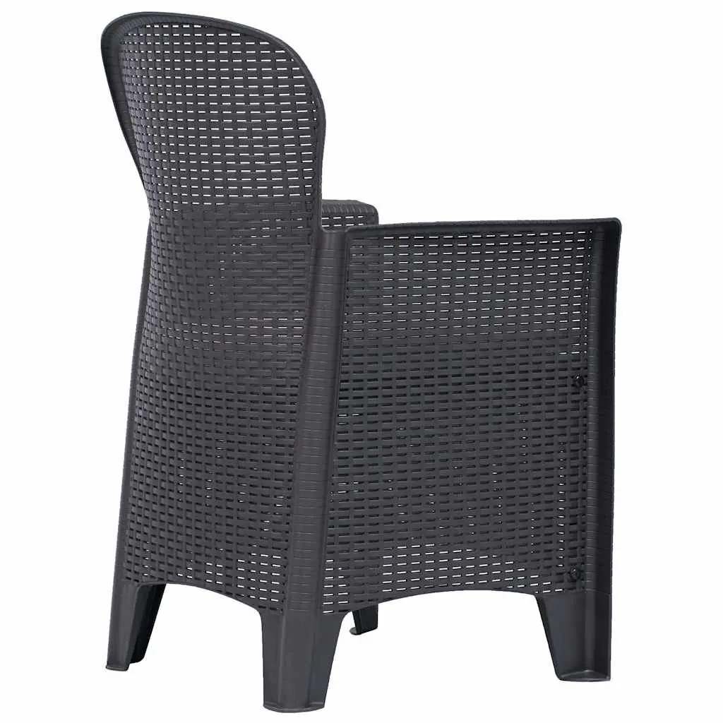 Outdoor Chairs Rattan Look Set of 2 with Cushions Brown