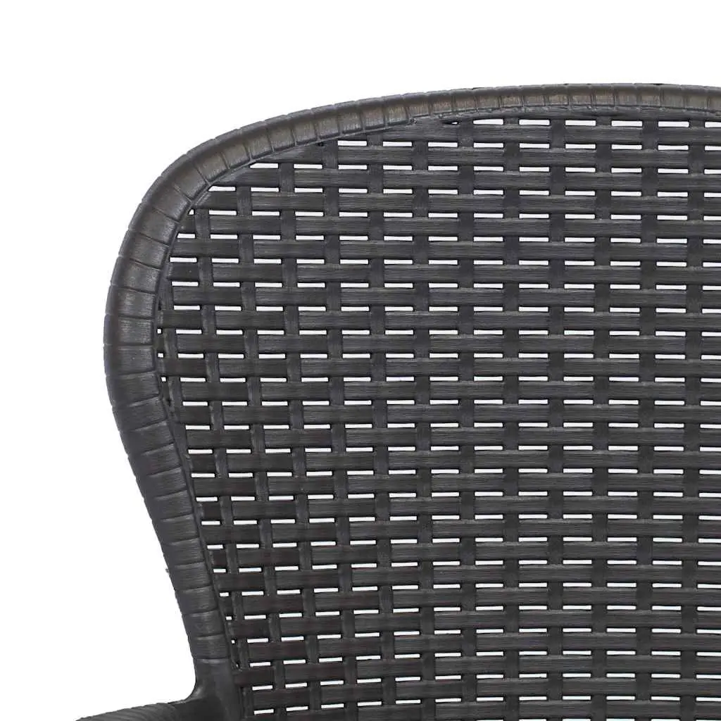 Outdoor Chairs Rattan Look Set of 2 with Cushions Brown