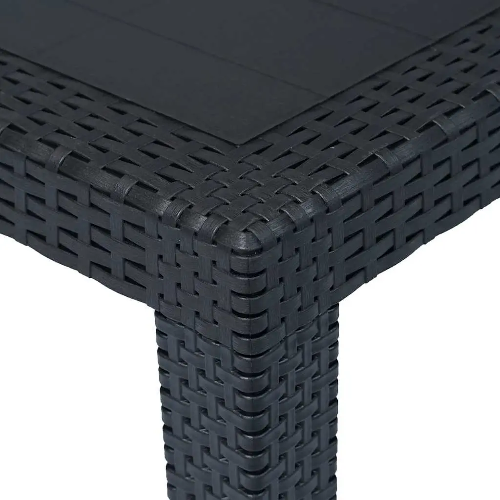 Garden Table Rattan Look Anthracite Lightweight 79 x 79 x 72 cm