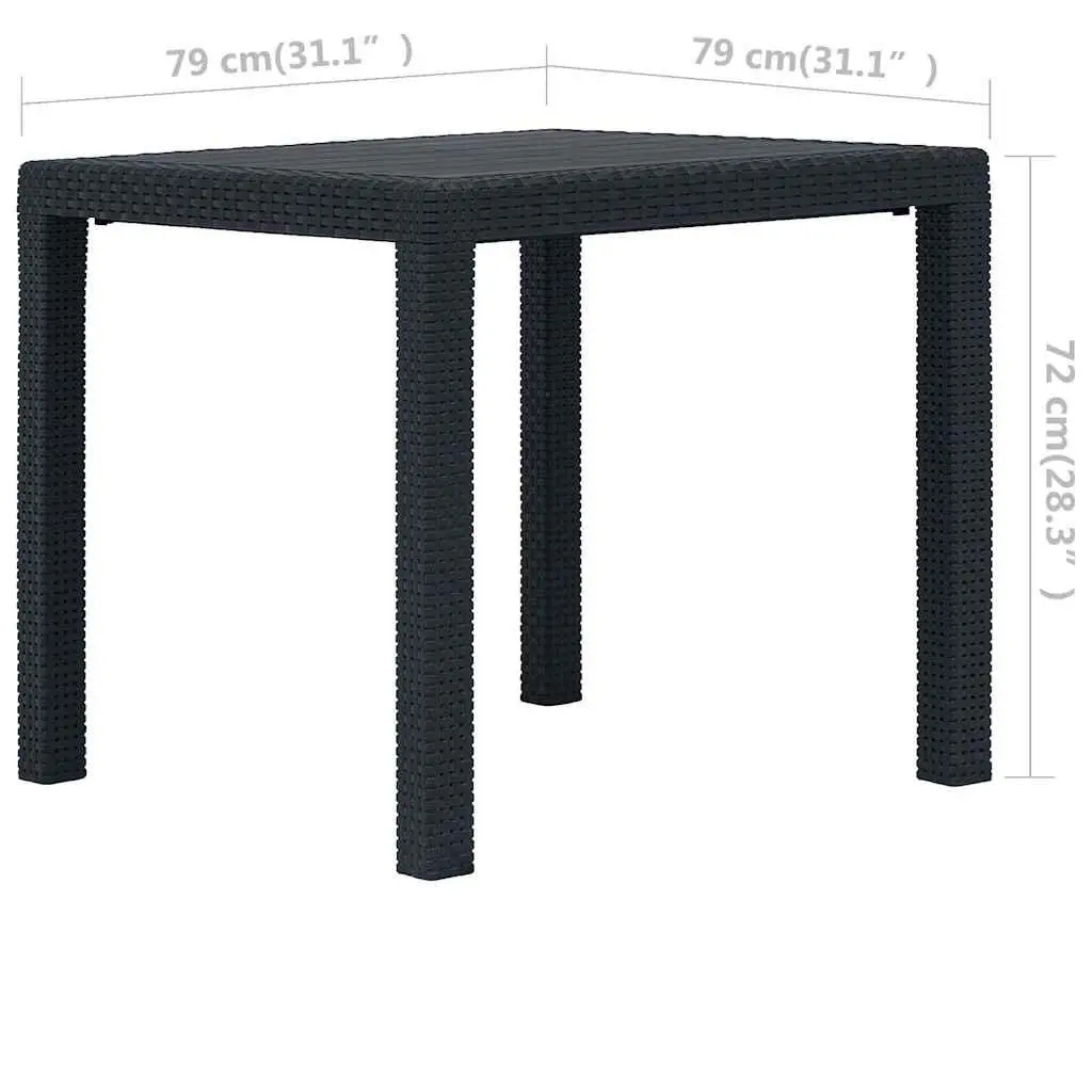 Garden Table Rattan Look Anthracite Lightweight 79 x 79 x 72 cm