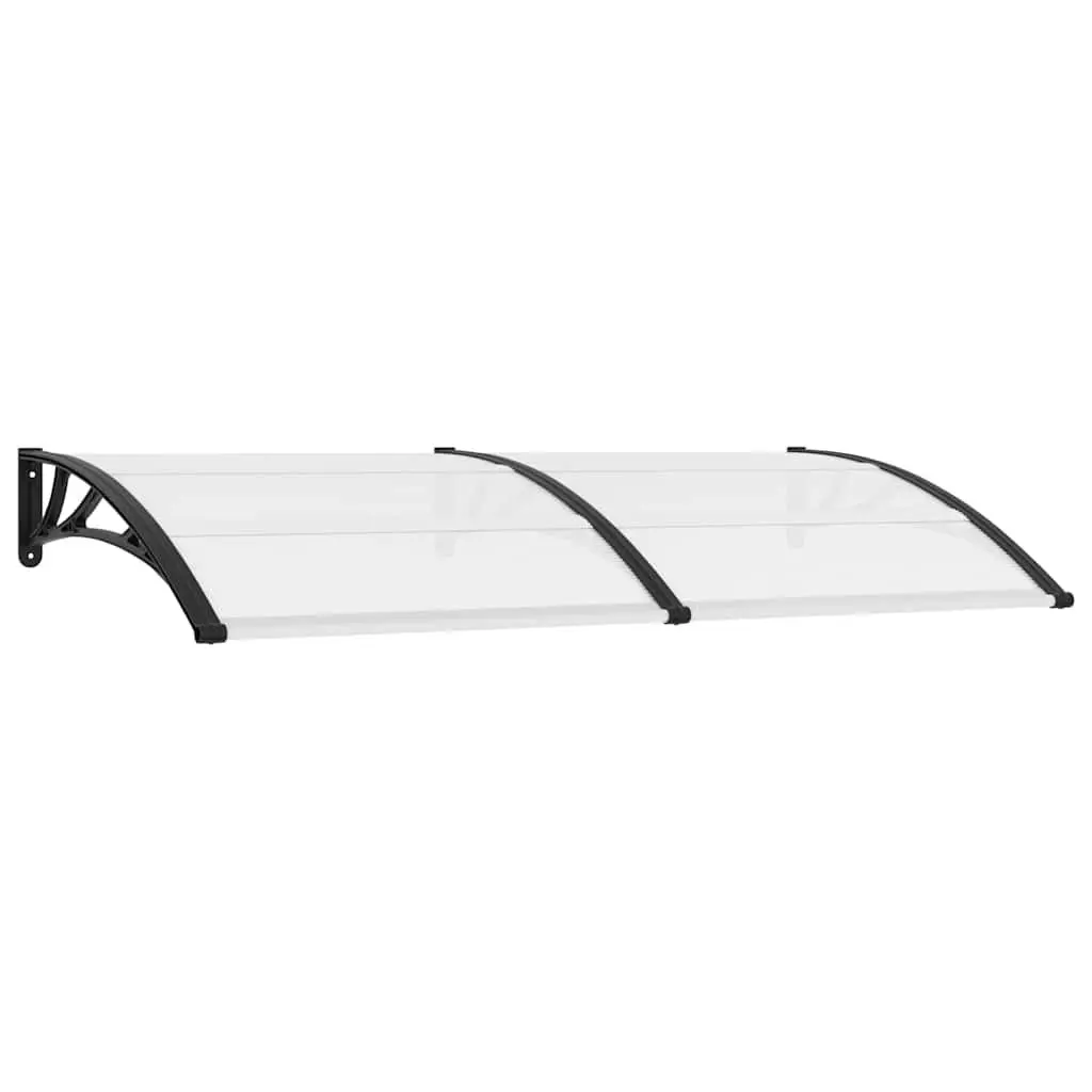 Door Canopy Black Polycarbonate 200x100cm Outdoor Entrance Shelter