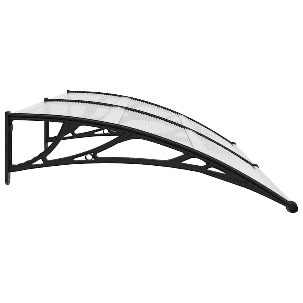 Door Canopy Black Polycarbonate 200x100cm Outdoor Entrance Shelter