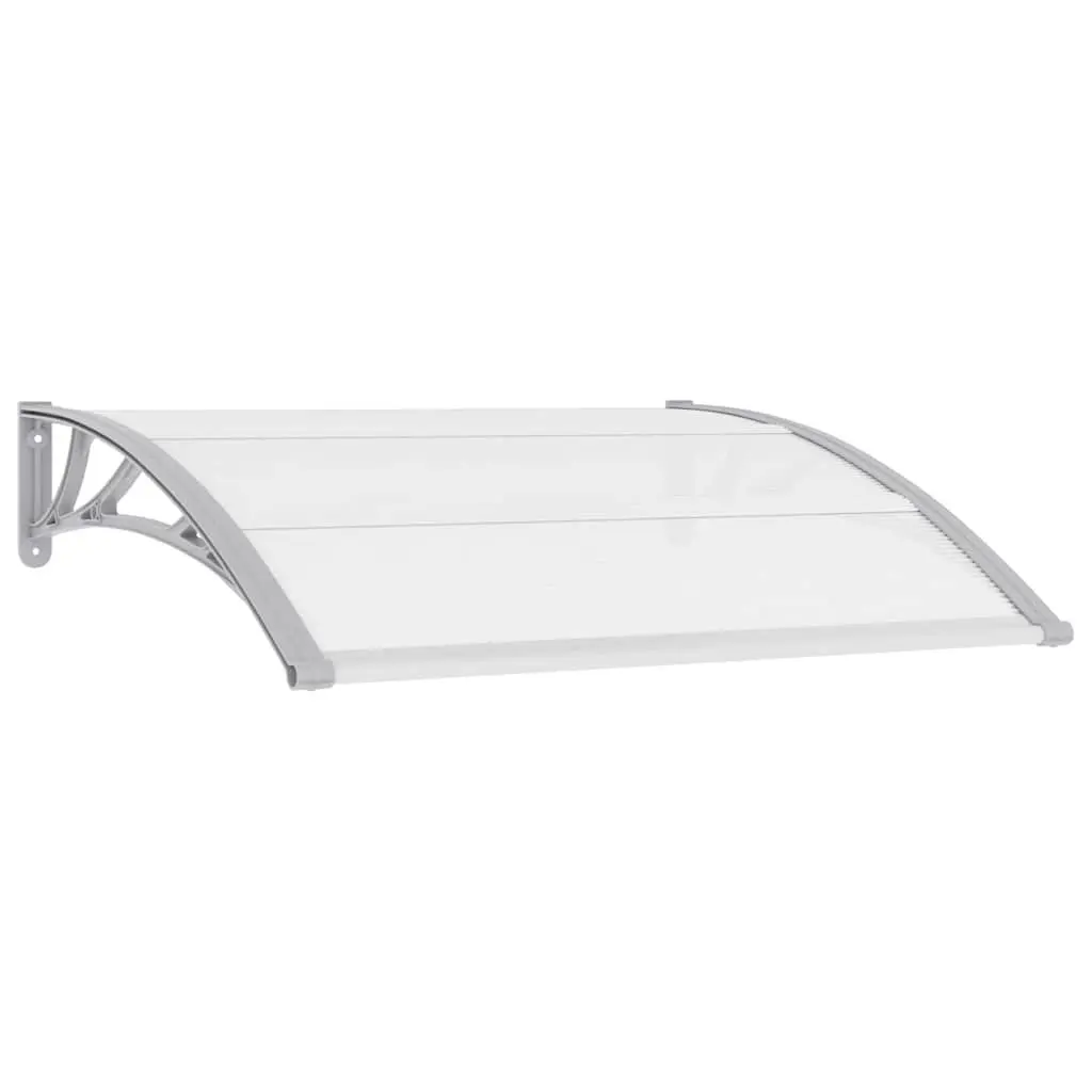 Door Canopy Grey Polycarbonate 120x100 cm Awning Shelter Outdoor Window