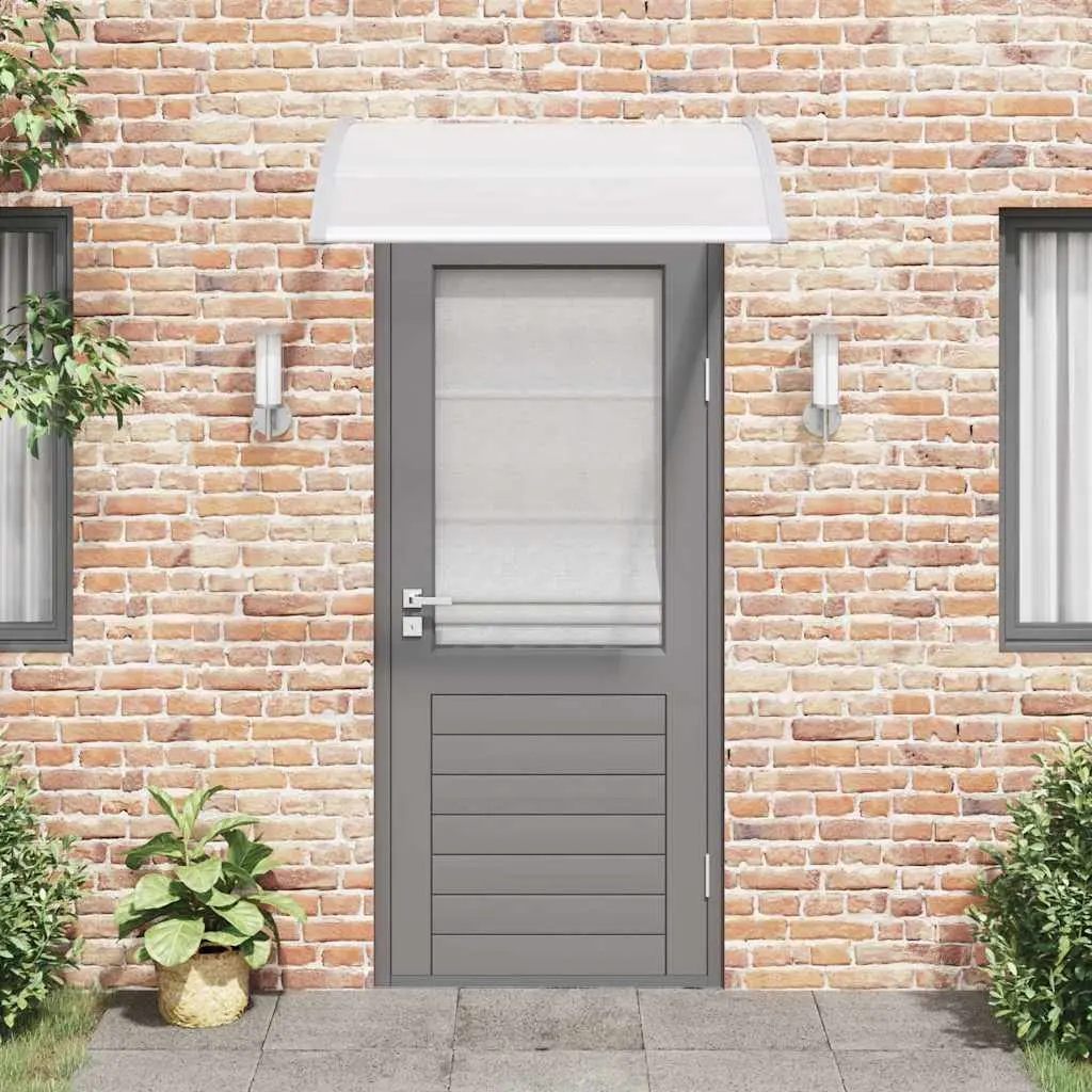Door Canopy Grey Polycarbonate 120x100 cm Awning Shelter Outdoor Window