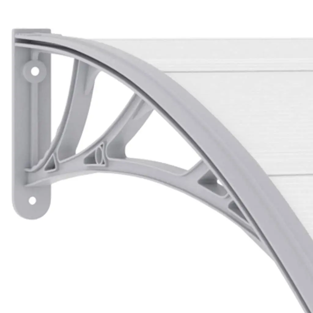 Door Canopy Grey Polycarbonate 120x100 cm Awning Shelter Outdoor Window