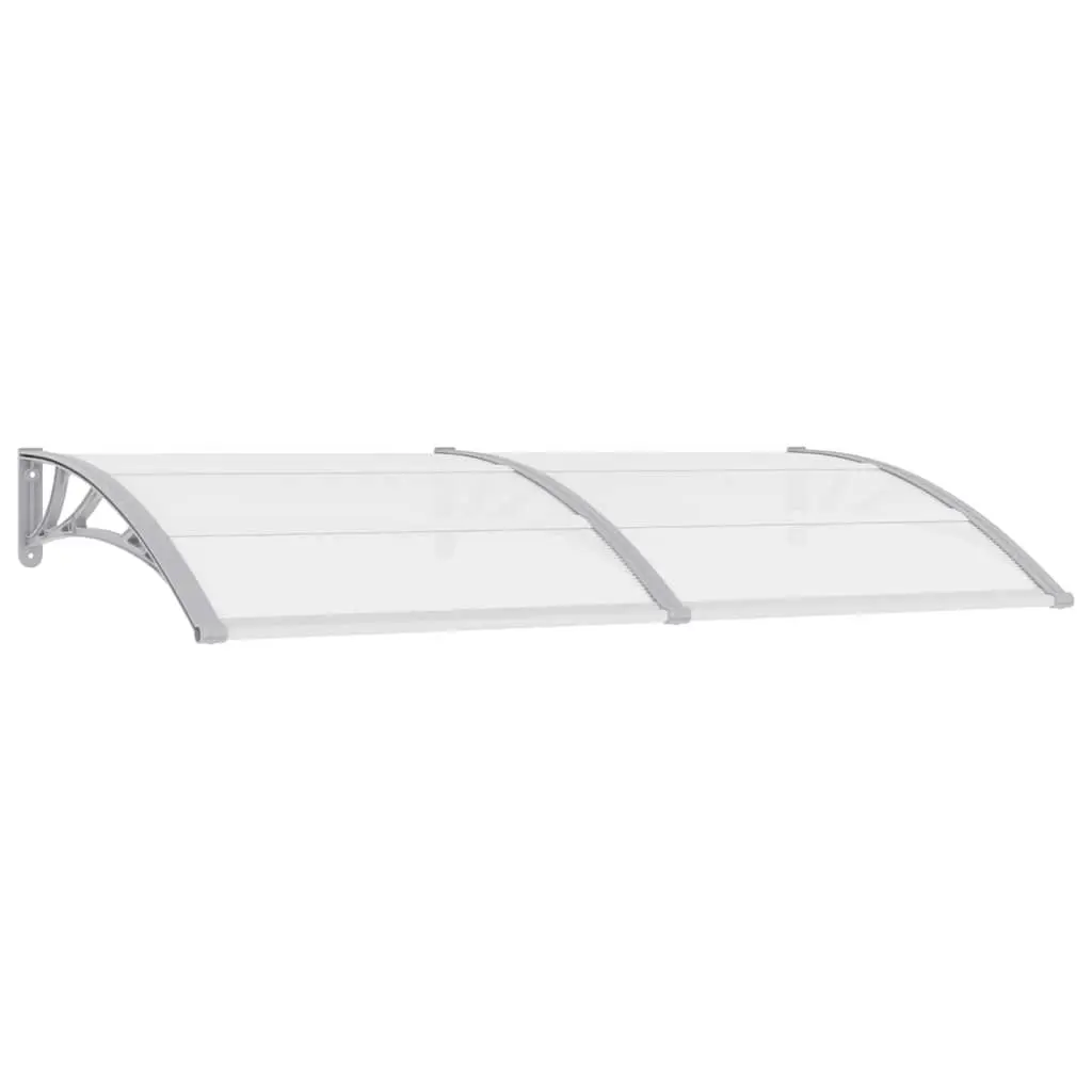 Door Canopy Grey 200x100cm Polycarbonate Awning Weather Resistant Outdoor