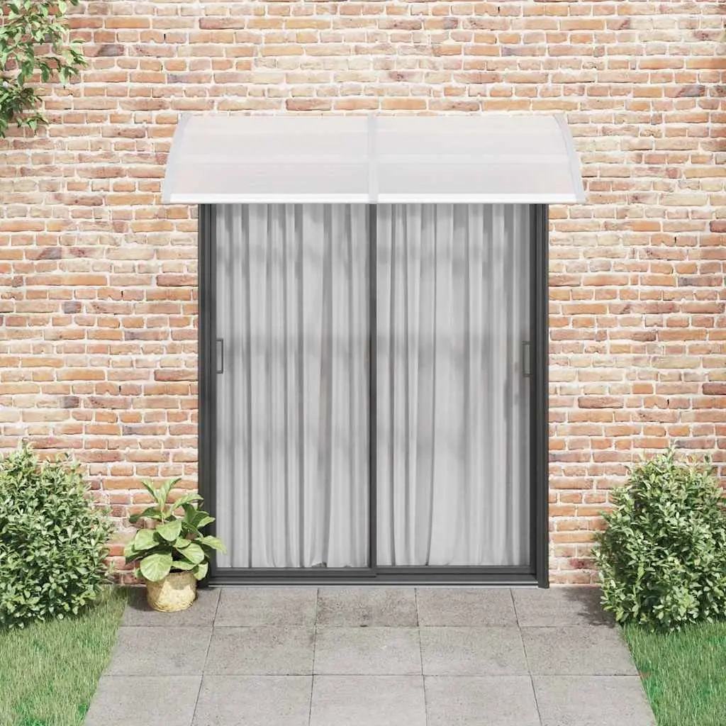 Door Canopy Grey 200x100cm Polycarbonate Awning Weather Resistant Outdoor