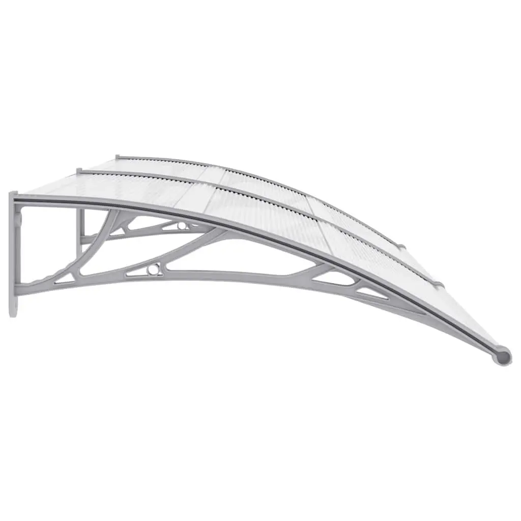 Door Canopy Grey 200x100cm Polycarbonate Awning Weather Resistant Outdoor