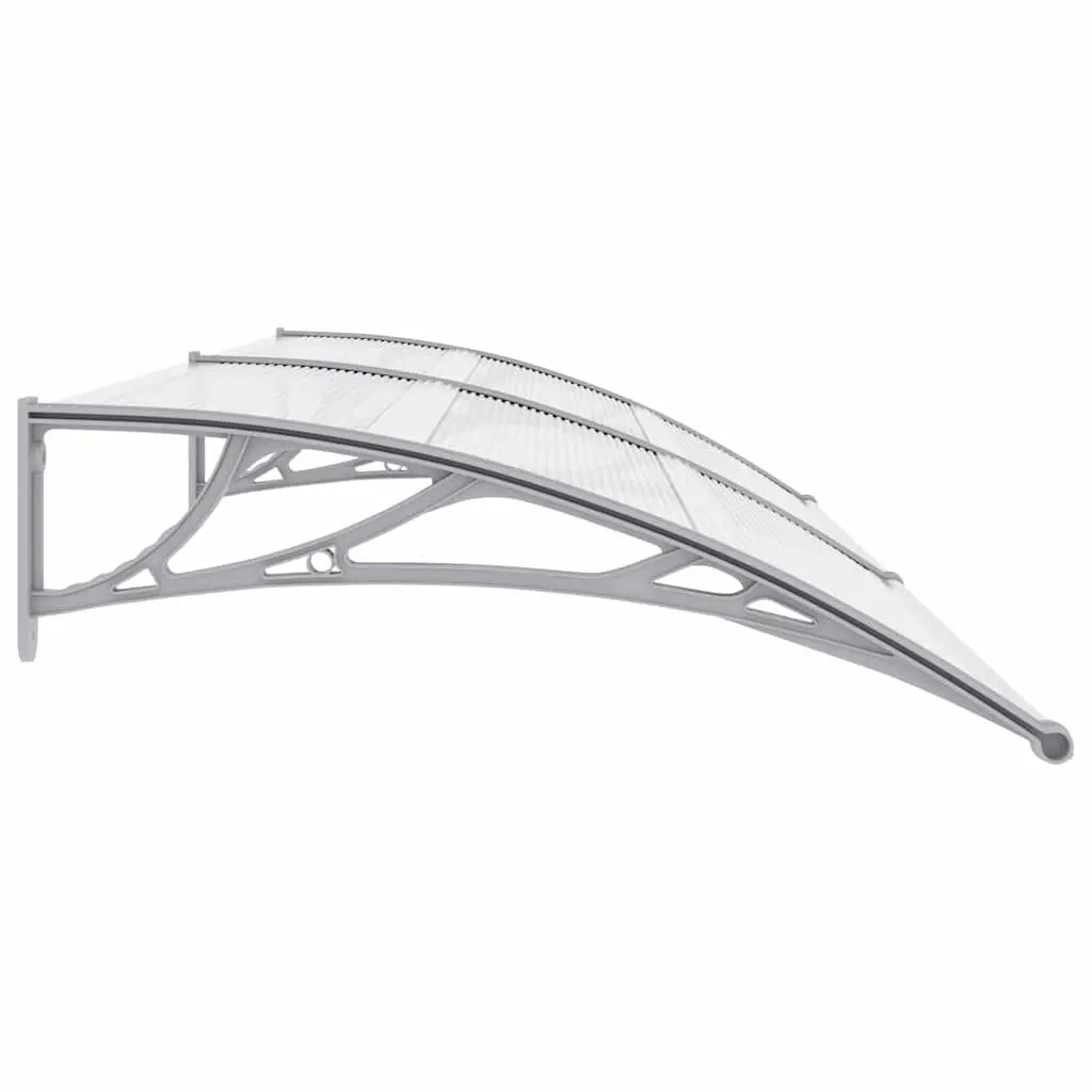Door Canopy Grey Polycarbonate 240x100cm Weather Protection