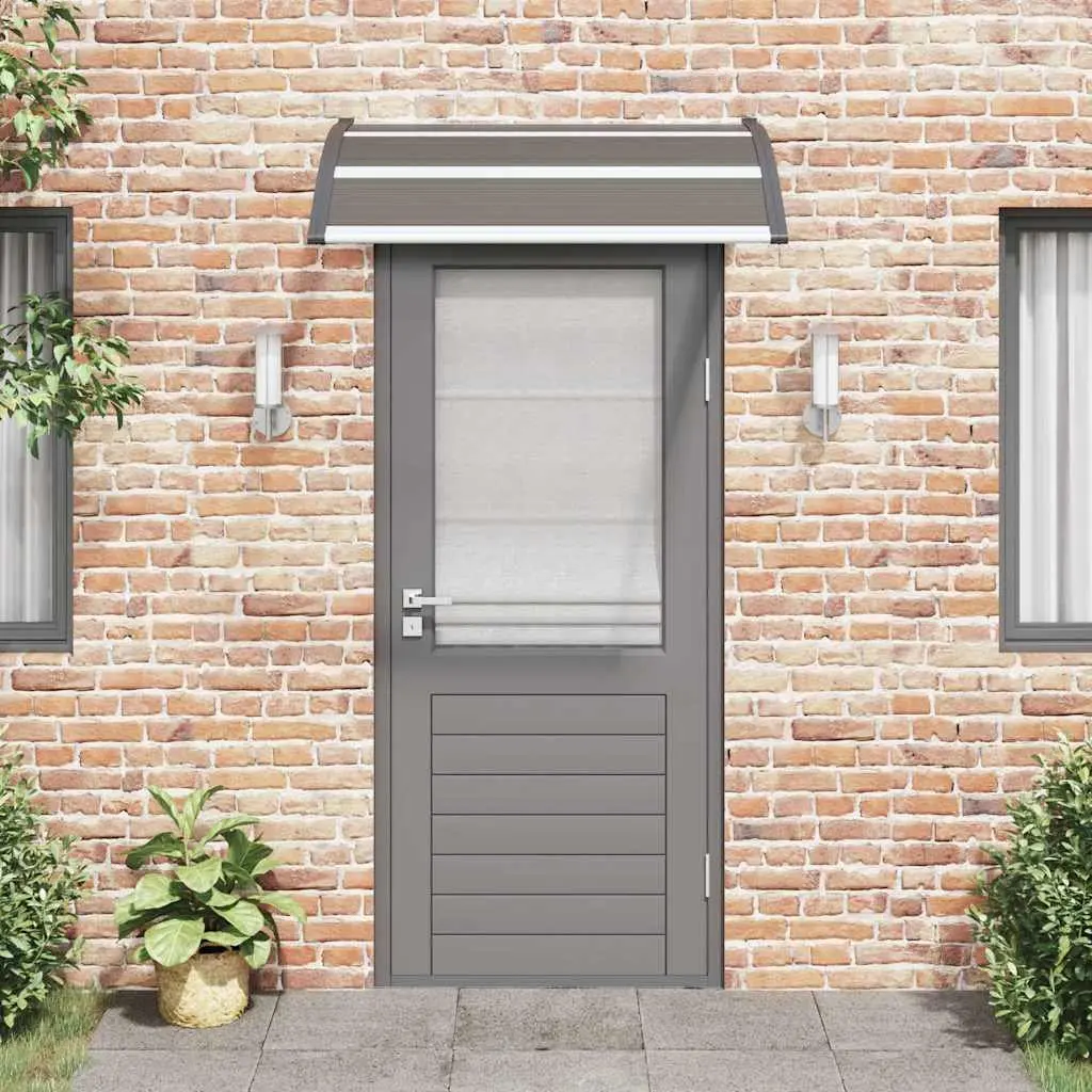 Door Canopy Black Polycarbonate Shelter 120x100cm