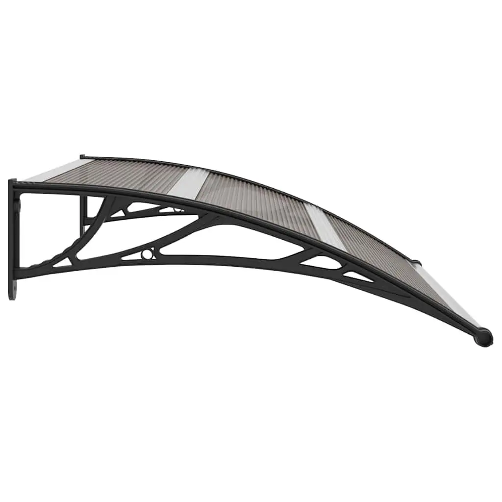 Door Canopy Black Polycarbonate Shelter 120x100cm