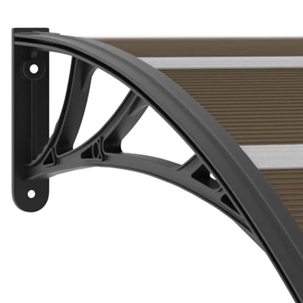 Door Canopy Black Polycarbonate Shelter 120x100cm
