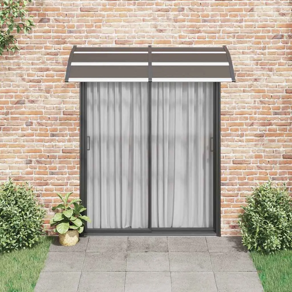 Door Canopy Polycarbonate 200x100cm Black Weather Resistant Awning