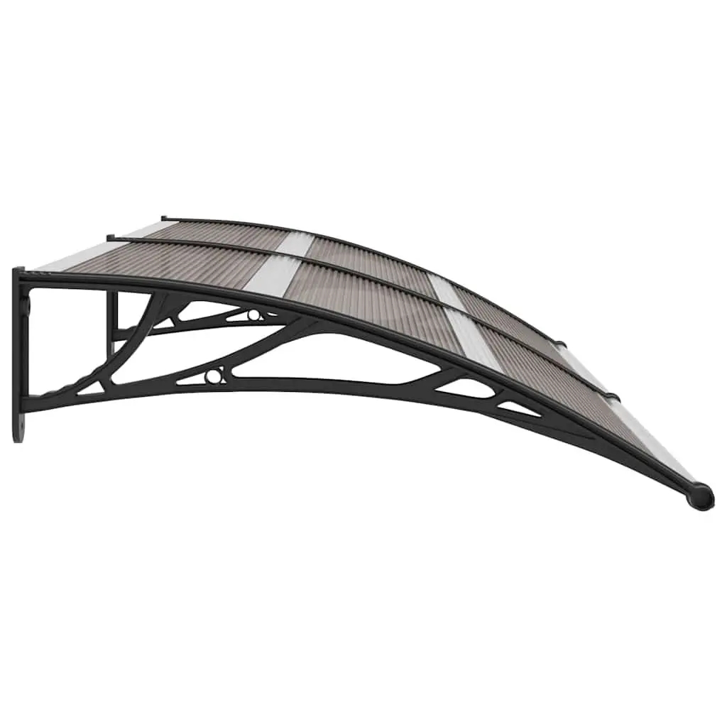 Door Canopy Polycarbonate 200x100cm Black Weather Resistant Awning