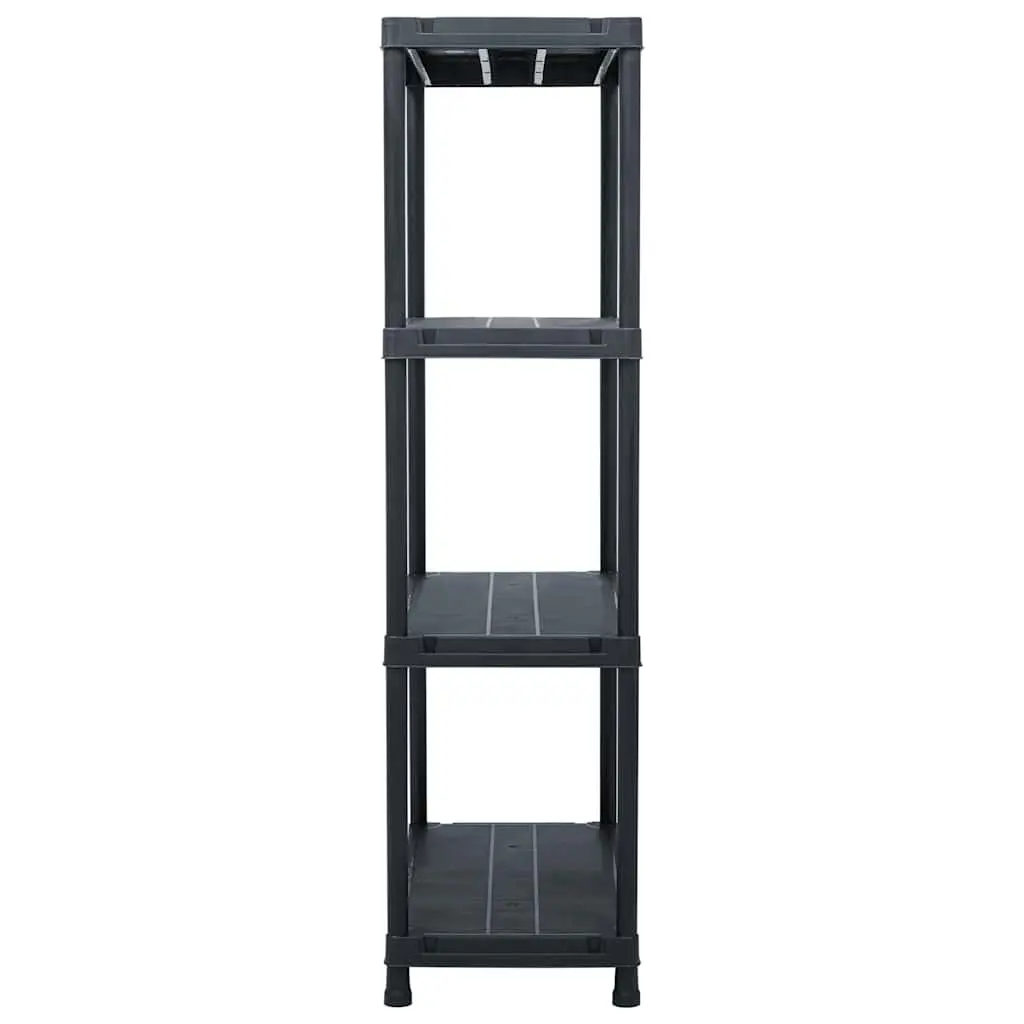 Storage Shelf Rack Black Plastic Heavy Duty 60x30x138cm