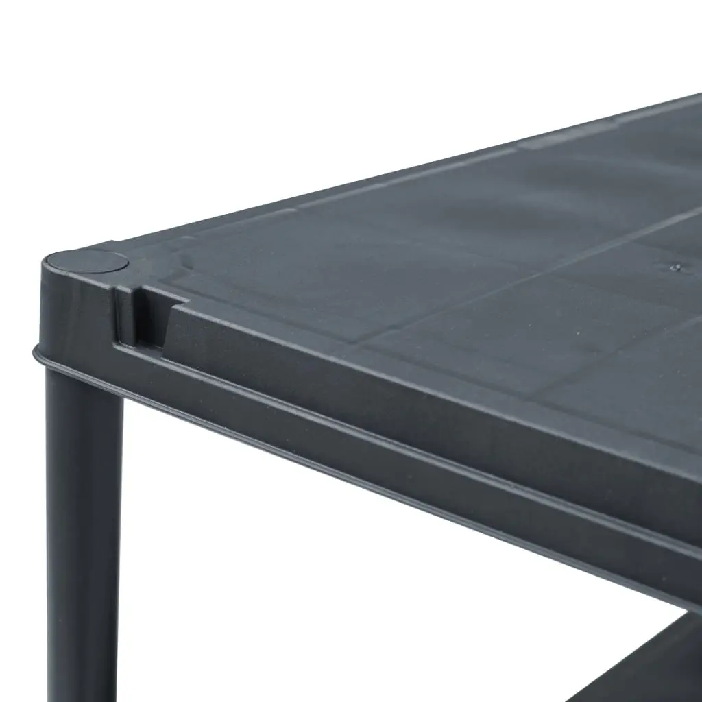 Storage Shelf Rack Black Plastic Heavy Duty 60x30x138cm