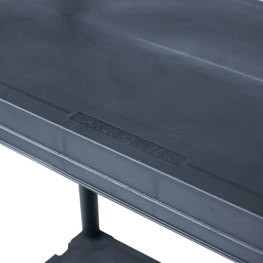 Storage Shelf Rack Black Plastic Heavy Duty 60x30x138cm