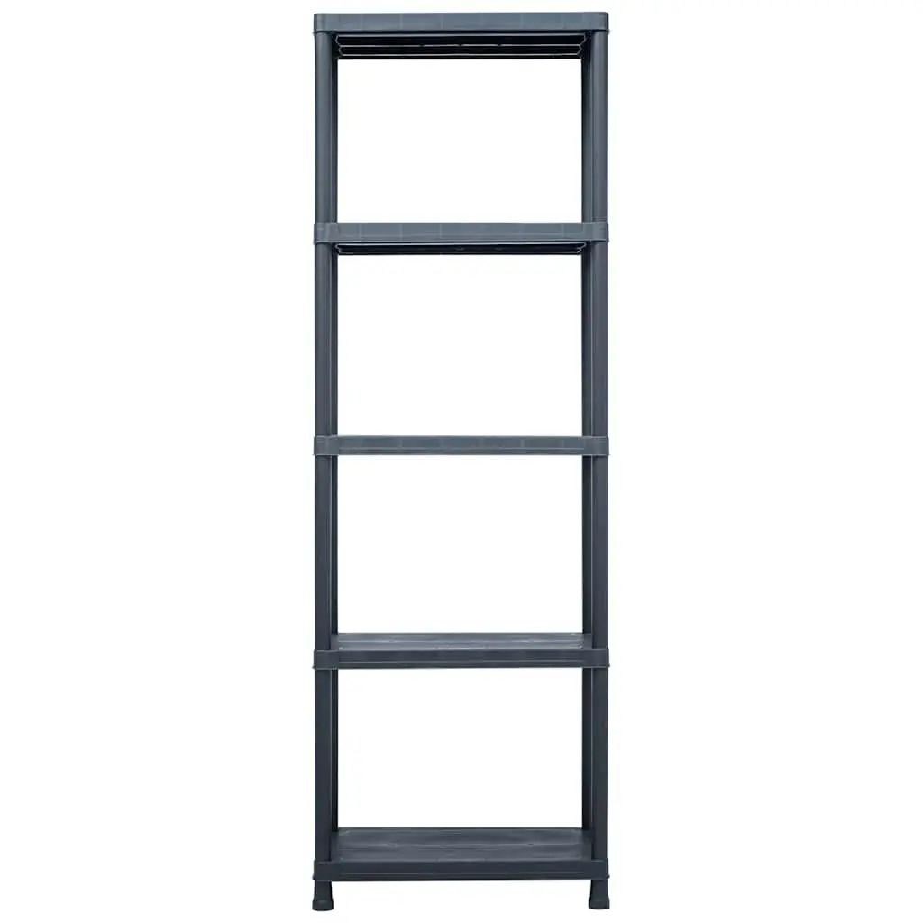 Black Plastic Storage Shelf Unit 60x30x180 cm