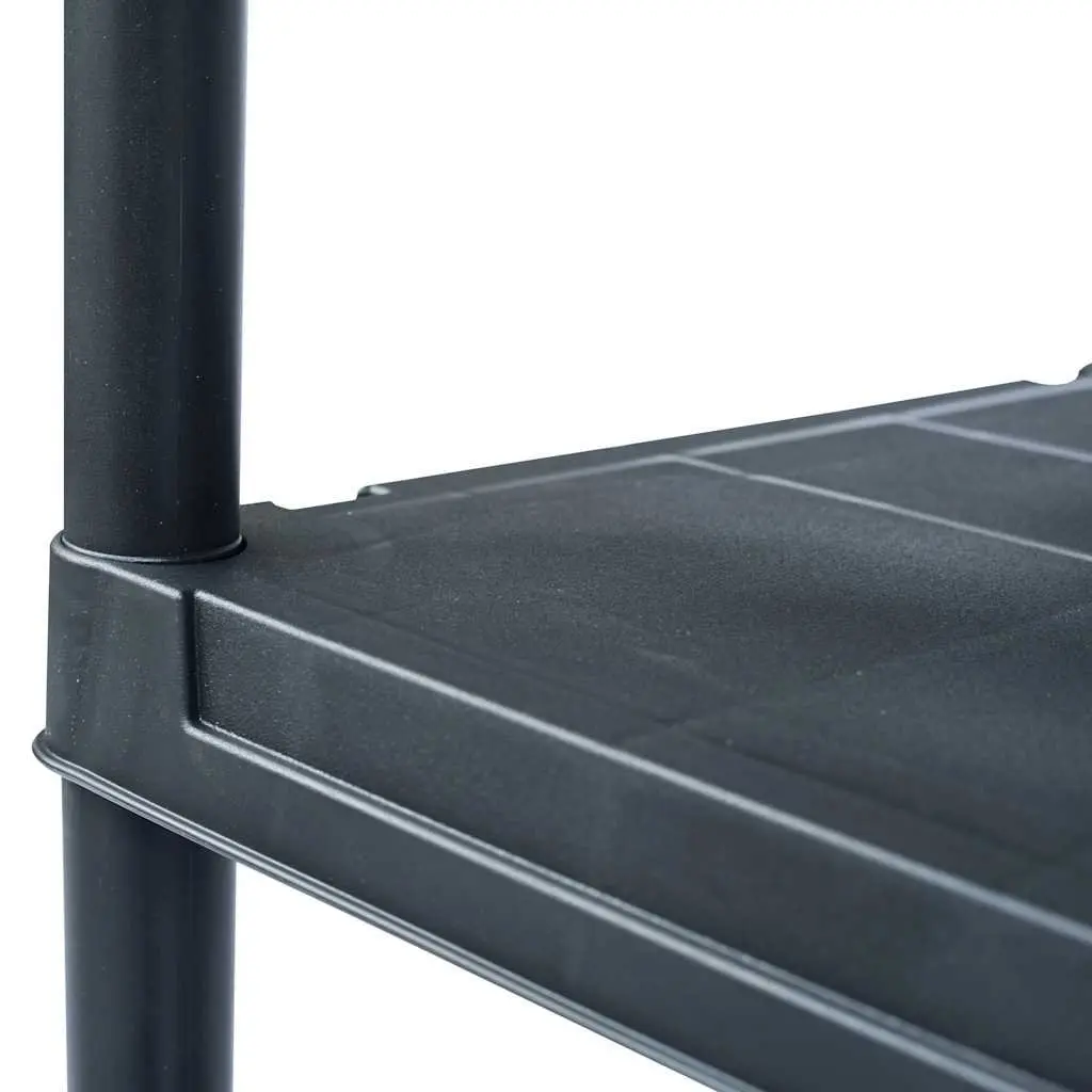 Black Plastic Storage Shelf Unit 60x30x180 cm