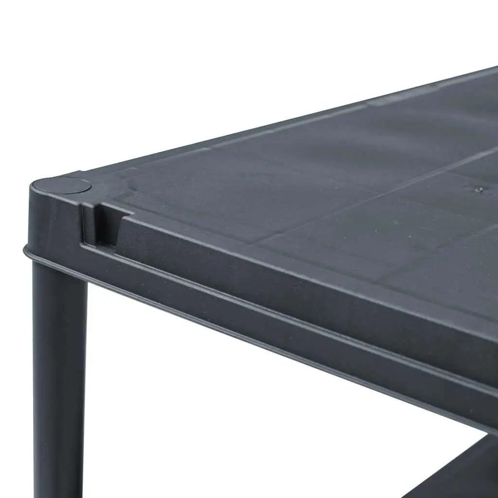 Black Plastic Storage Shelf Unit 60x30x180 cm