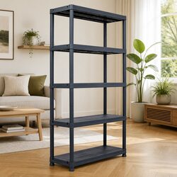 Your Go-To Black Plastic Storage Shelf Rack for Any Space