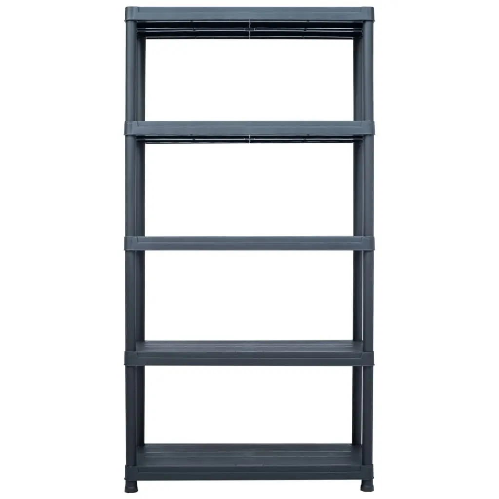 Plastic Storage Shelf Rack Black Industrial Shelving Unit 250kg Capacity