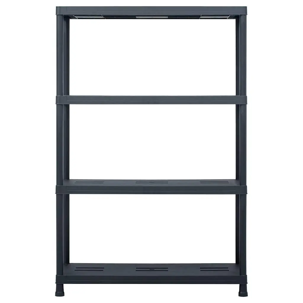 Storage Shelf Rack Black Plastic Shelving Unit 90x40x138 cm