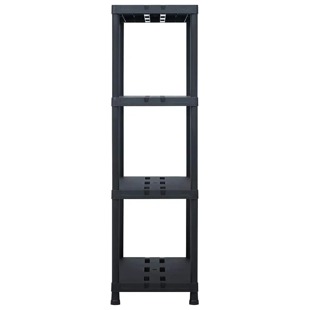 Storage Shelf Rack Black Plastic Shelving Unit 90x40x138 cm
