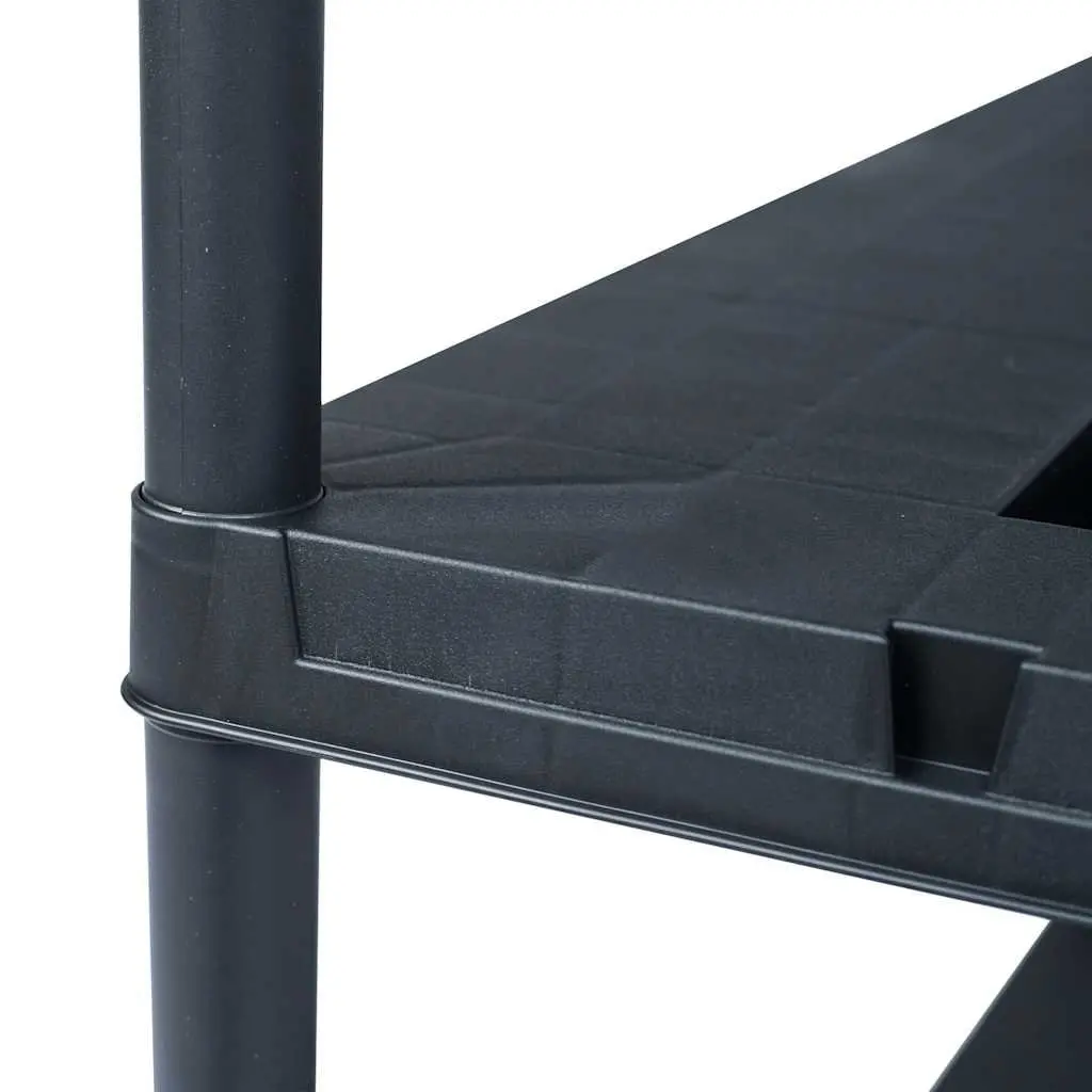 Storage Shelf Rack Black Plastic Shelving Unit 90x40x138 cm