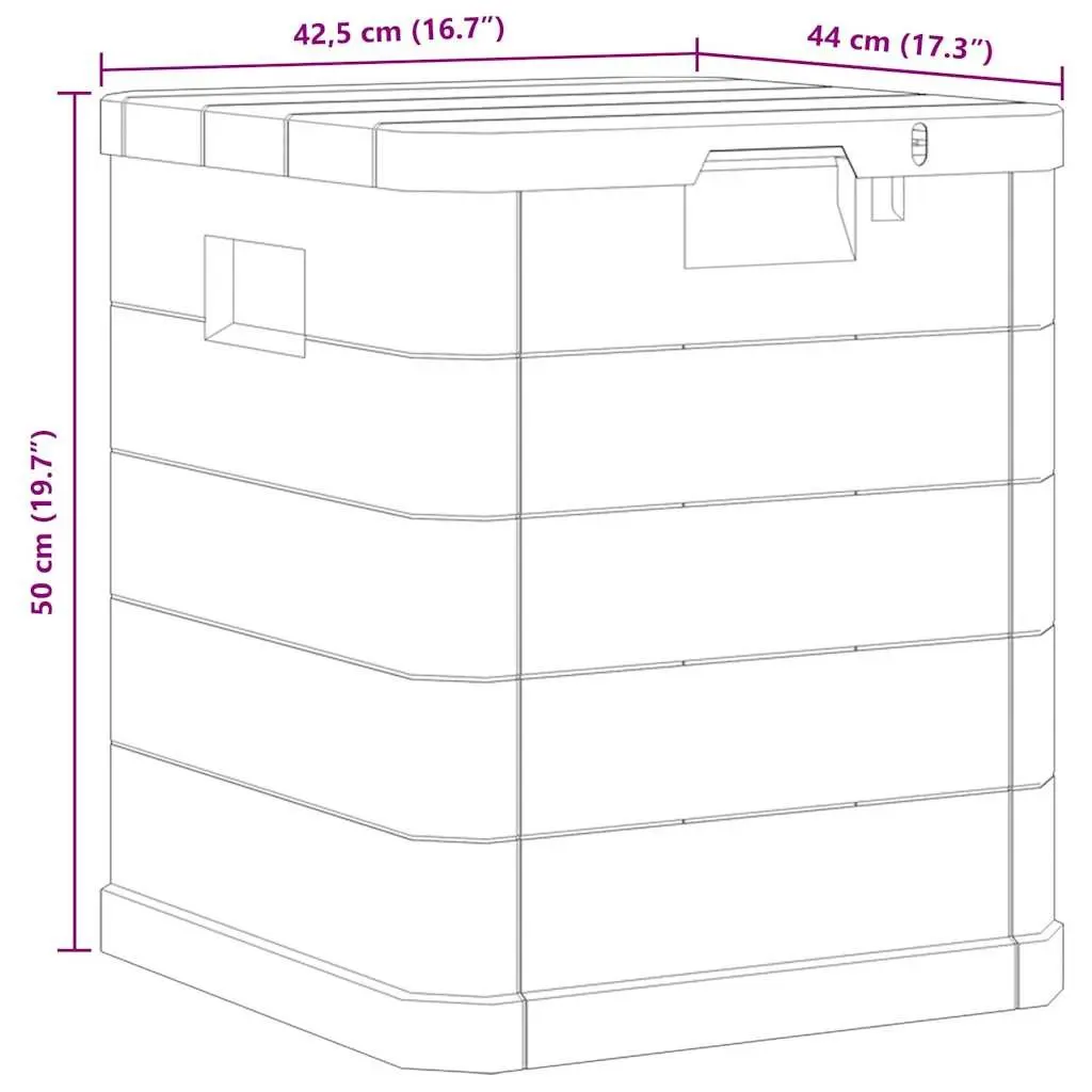 90L Weather Resistant Plastic Garden Storage Box with Wooden Texture for Indoor and Outdoor Use in Grey