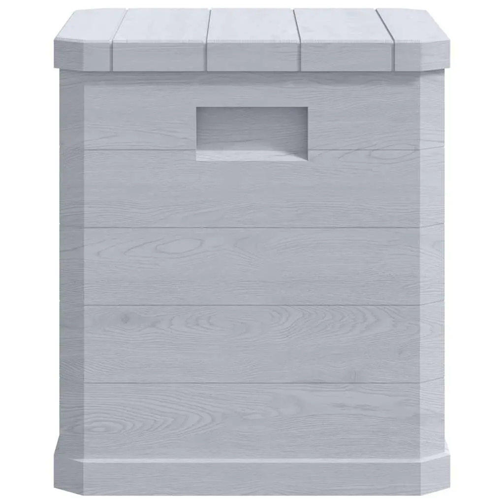90L Weather Resistant Plastic Garden Storage Box with Wooden Texture for Indoor and Outdoor Use in Grey