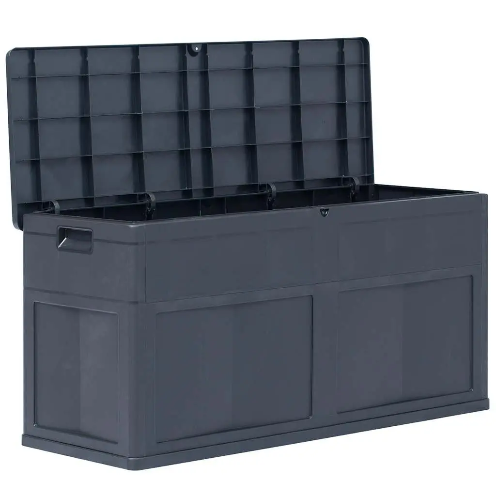 Outdoor Storage Box Weather-Resistant 320L Black Garden Deck Patio Shed Tool Cushion