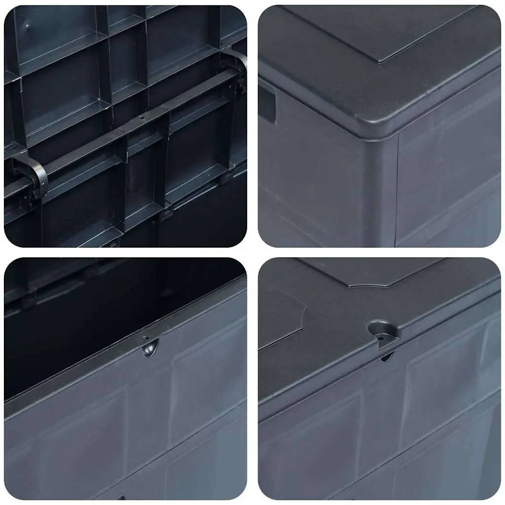 Outdoor Storage Box Weather-Resistant 320L Black Garden Deck Patio Shed Tool Cushion