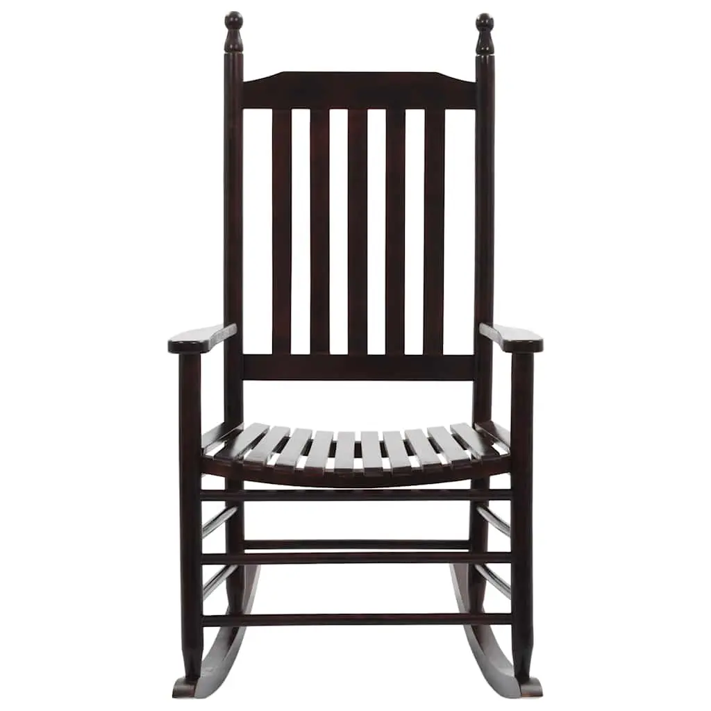 Wooden Rocking Chair Brown Solid Hardwood Indoor Outdoor Patio Armchair