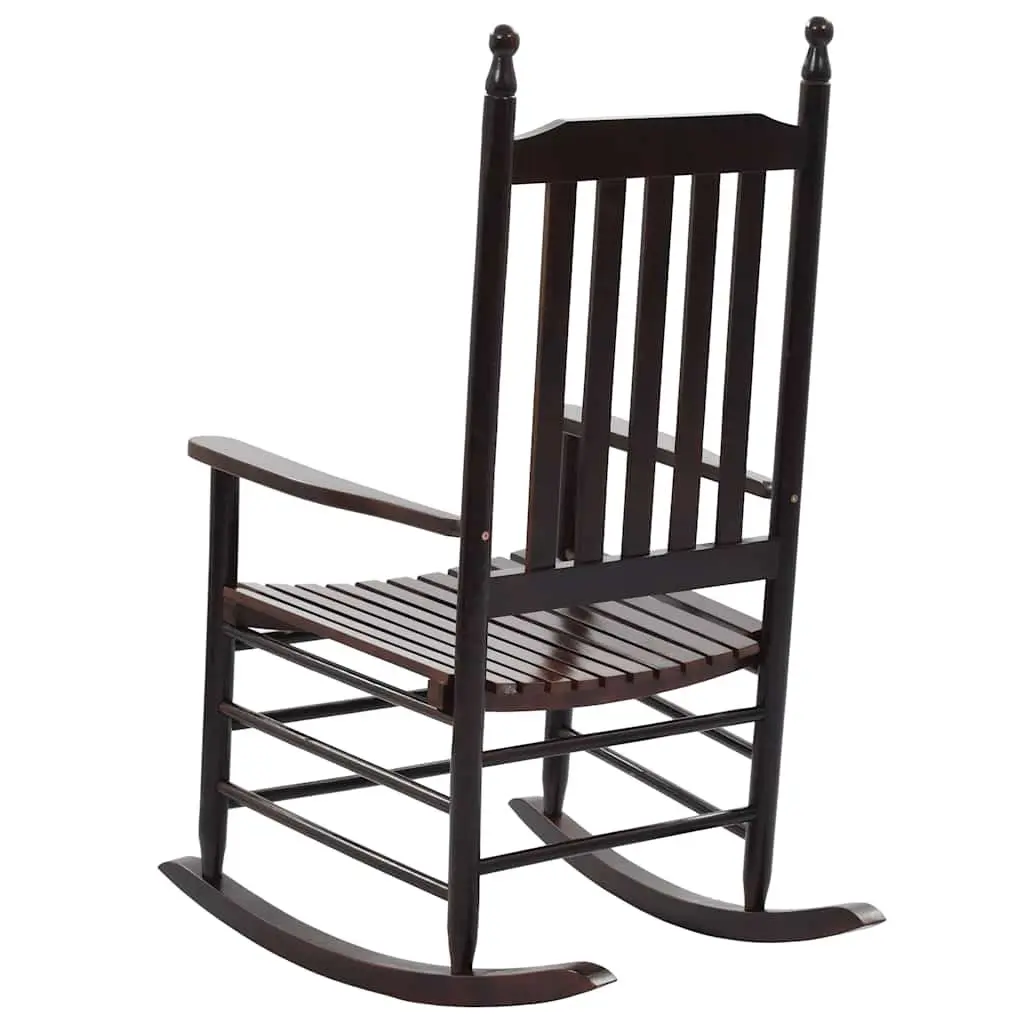 Wooden Rocking Chair Brown Solid Hardwood Indoor Outdoor Patio Armchair