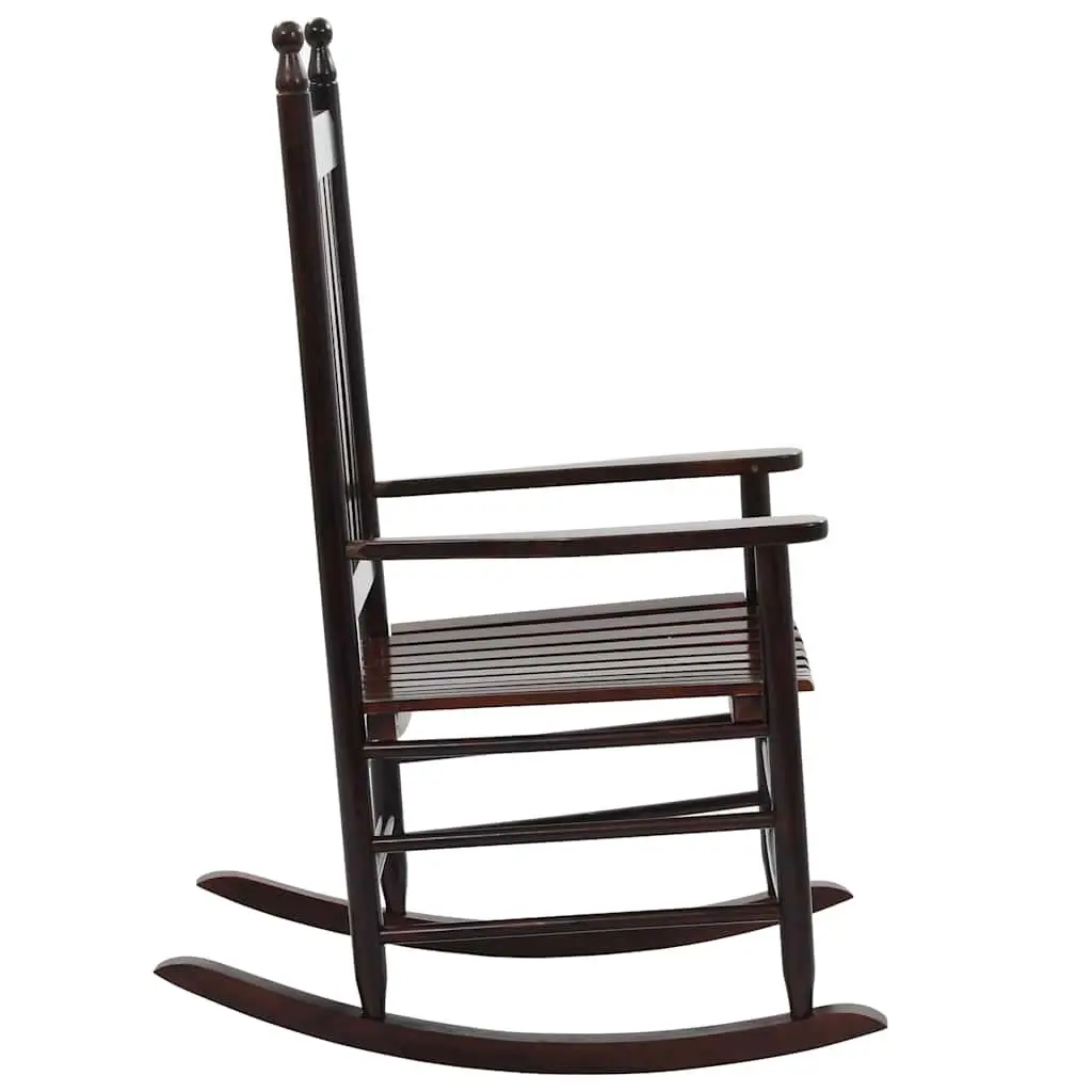 Wooden Rocking Chair Brown Solid Hardwood Indoor Outdoor Patio Armchair