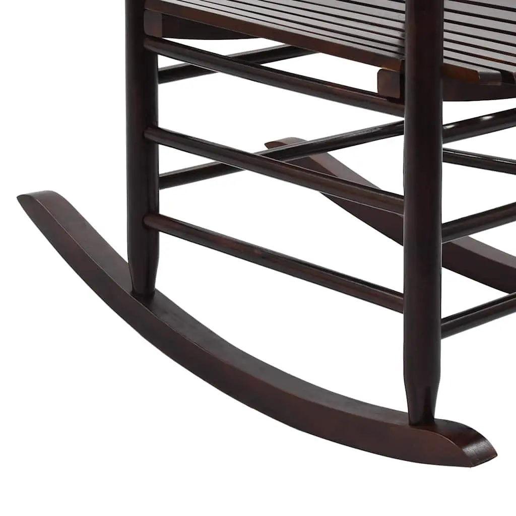 Wooden Rocking Chair Brown Solid Hardwood Indoor Outdoor Patio Armchair