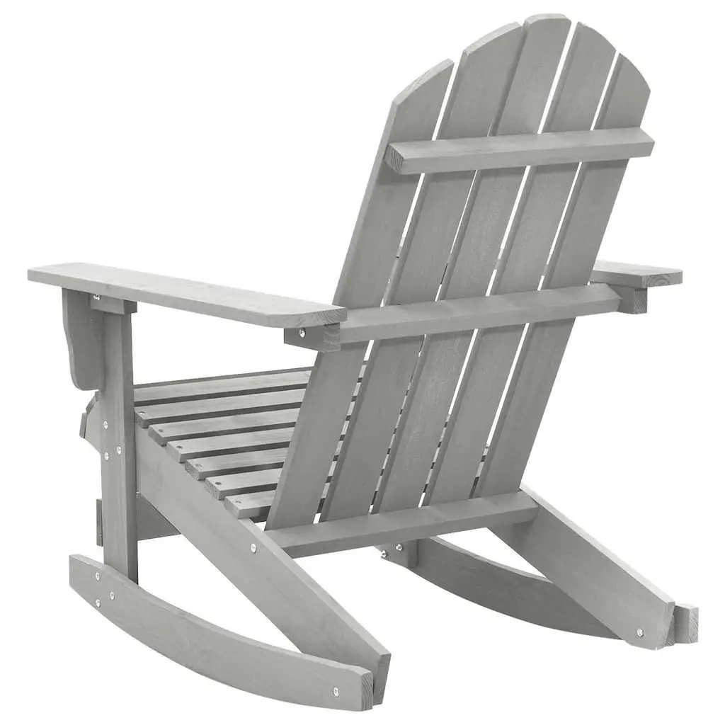 Garden Rocking Chair Wood Outdoor Patio Armchair Grey Weather-Resistant Seat